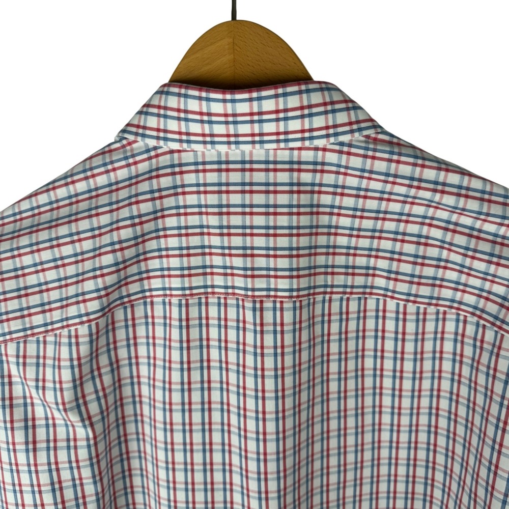 UNTUCKit Wrinkle Free Checkered Button Down Shirt Mens XL Cotton Red Blue - Picture 9 of 9